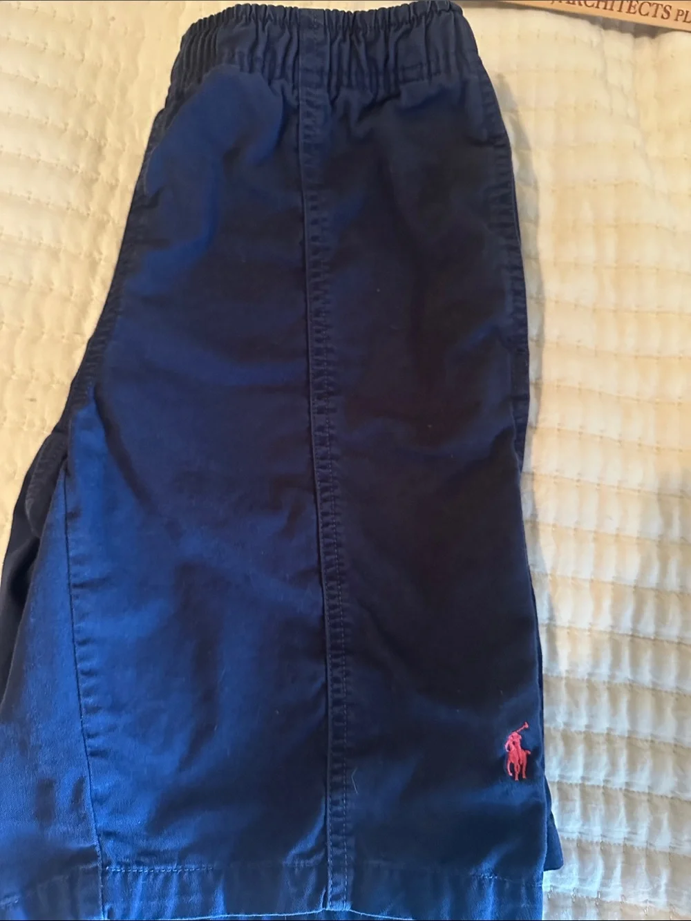 EUC Ralph Lauren Navy Blue Boys Cotton Elastic-Waist Shorts Small drawstring